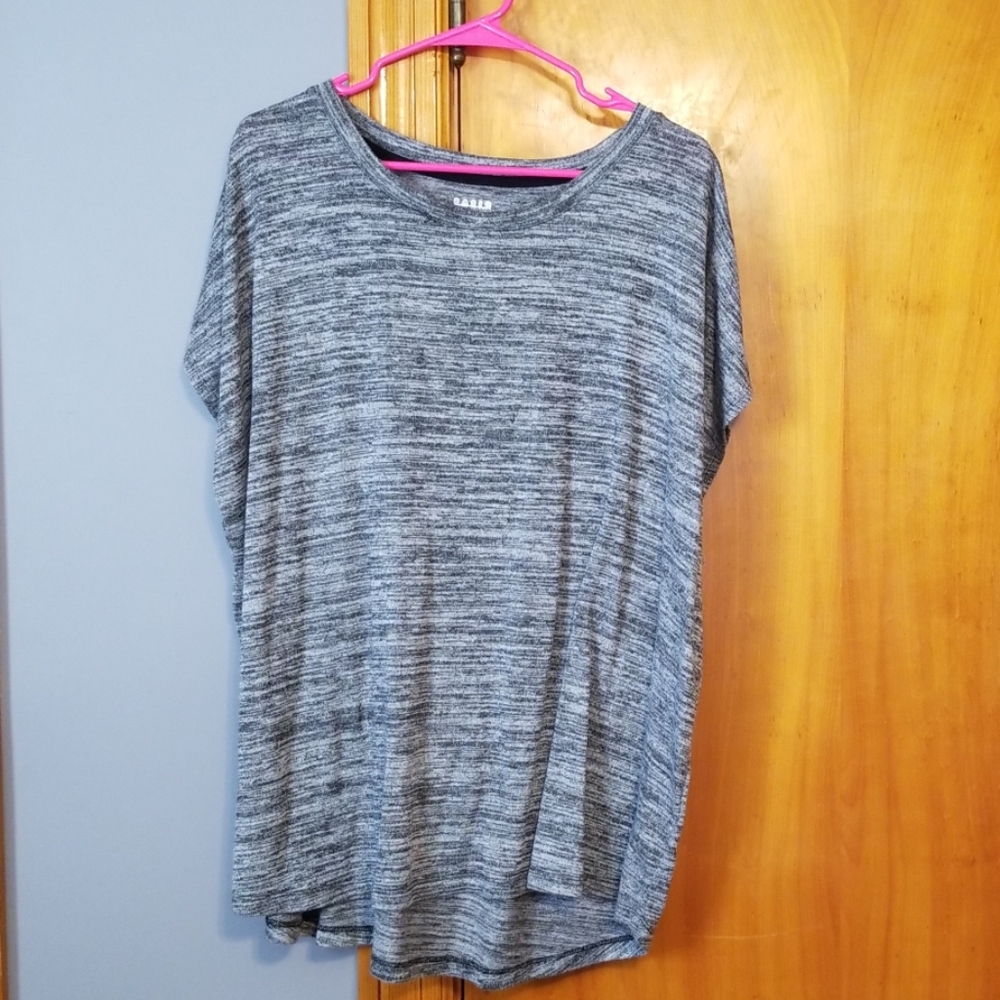 Basic Editions Women's Plus Size Cap Sleeve Shirt